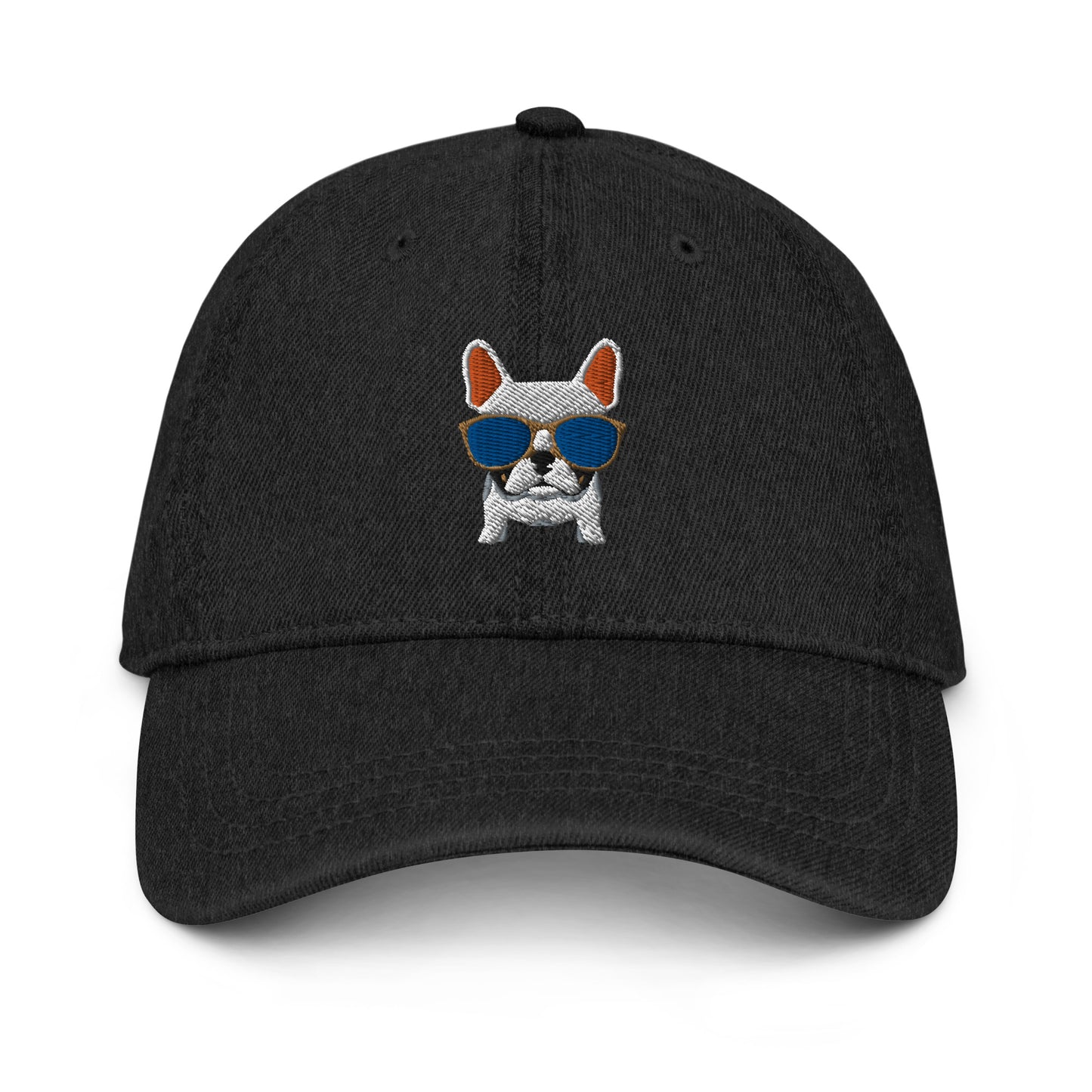 French Bulldog with Cool Sunnies Denim Hat