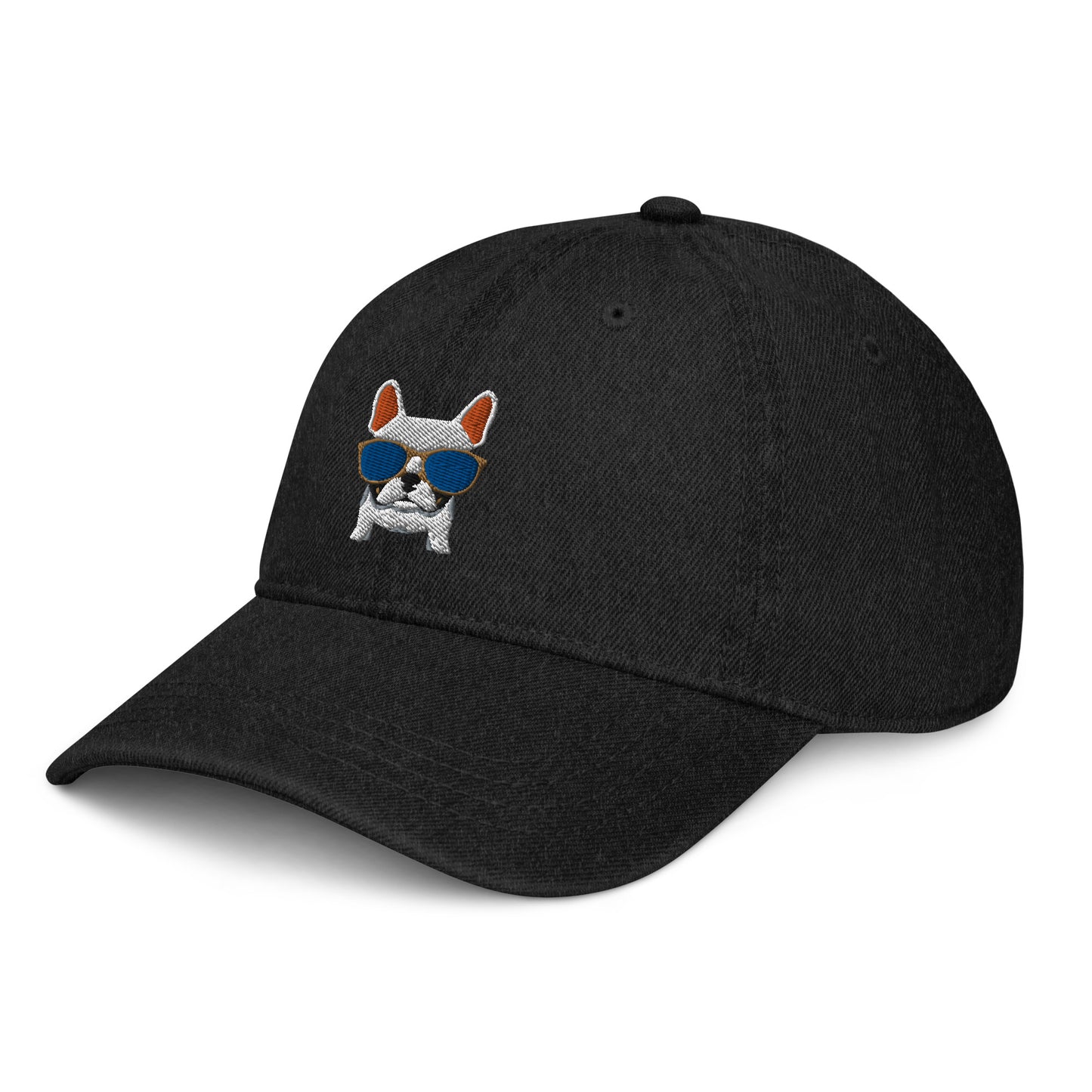 French Bulldog with Cool Sunnies Denim Hat
