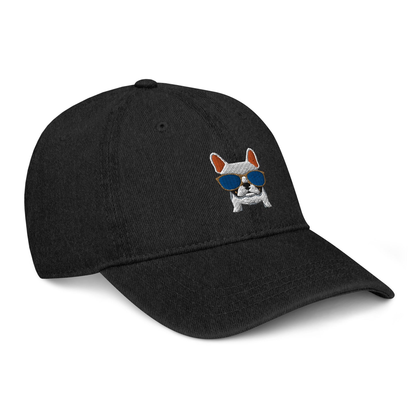 French Bulldog with Cool Sunnies Denim Hat
