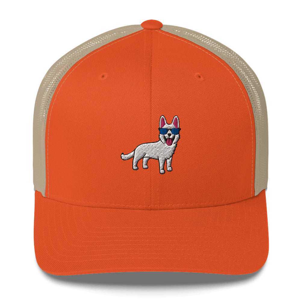 Hats White German Shepherd with Sunglasses Hat German Shepherd Collection