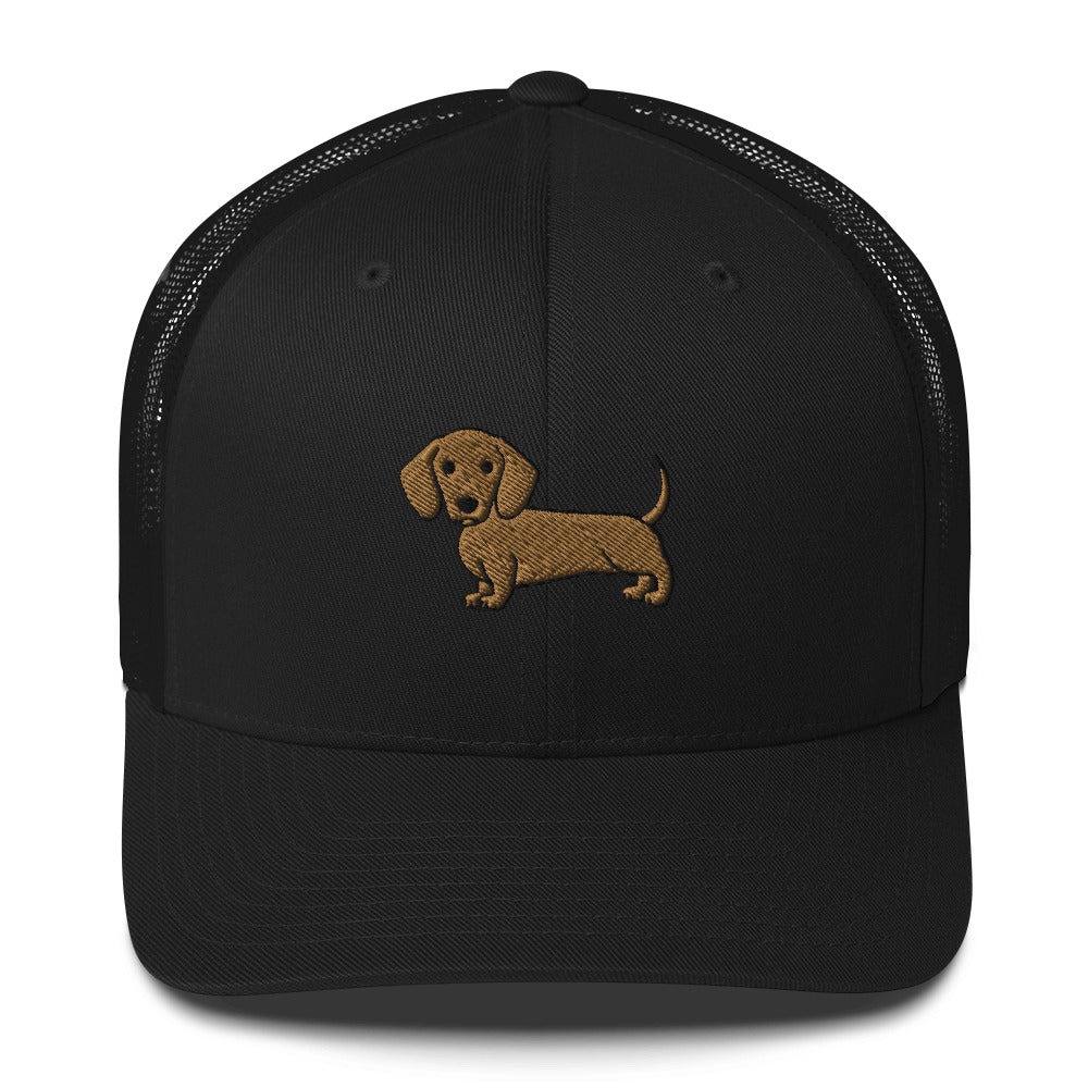 Adjustable Dog Trucker Hat in Black