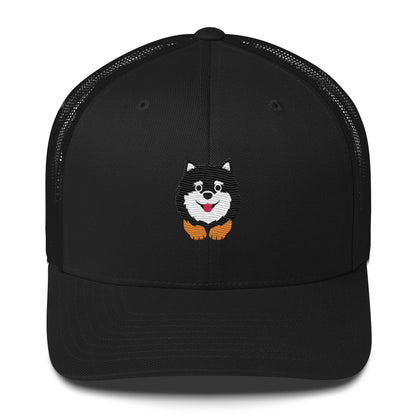 Pomeranian Dark with Brown Legs Trucker Cap