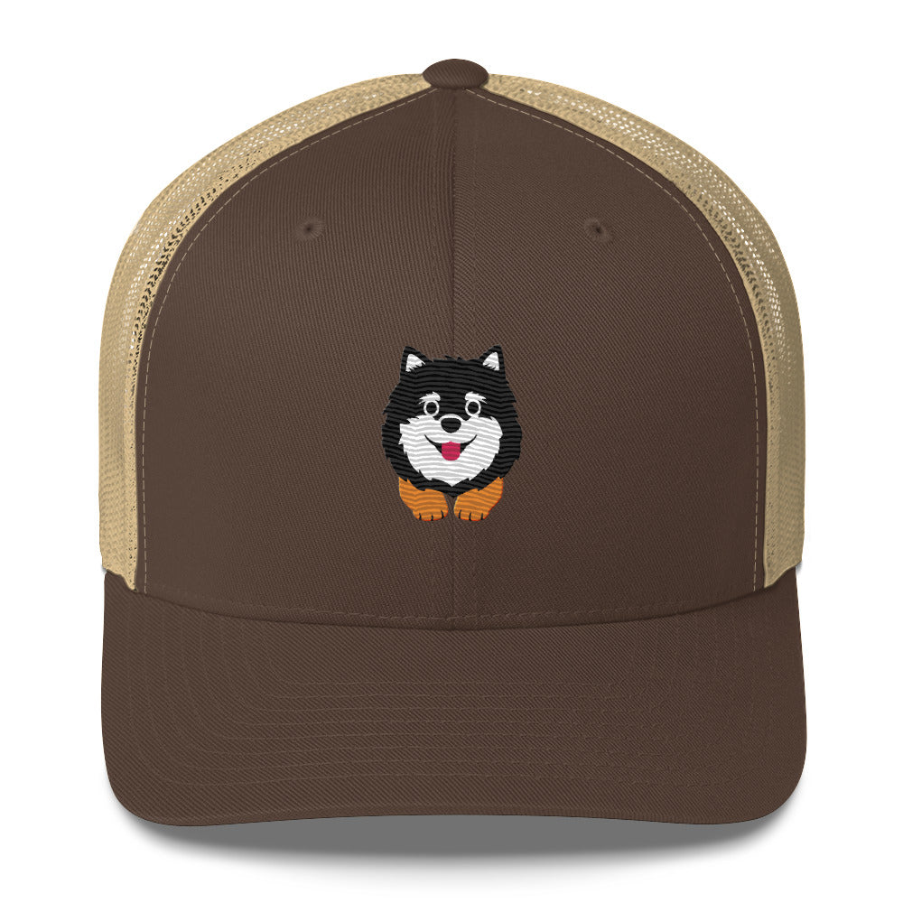 Pomeranian Dark with Brown Legs Trucker Cap