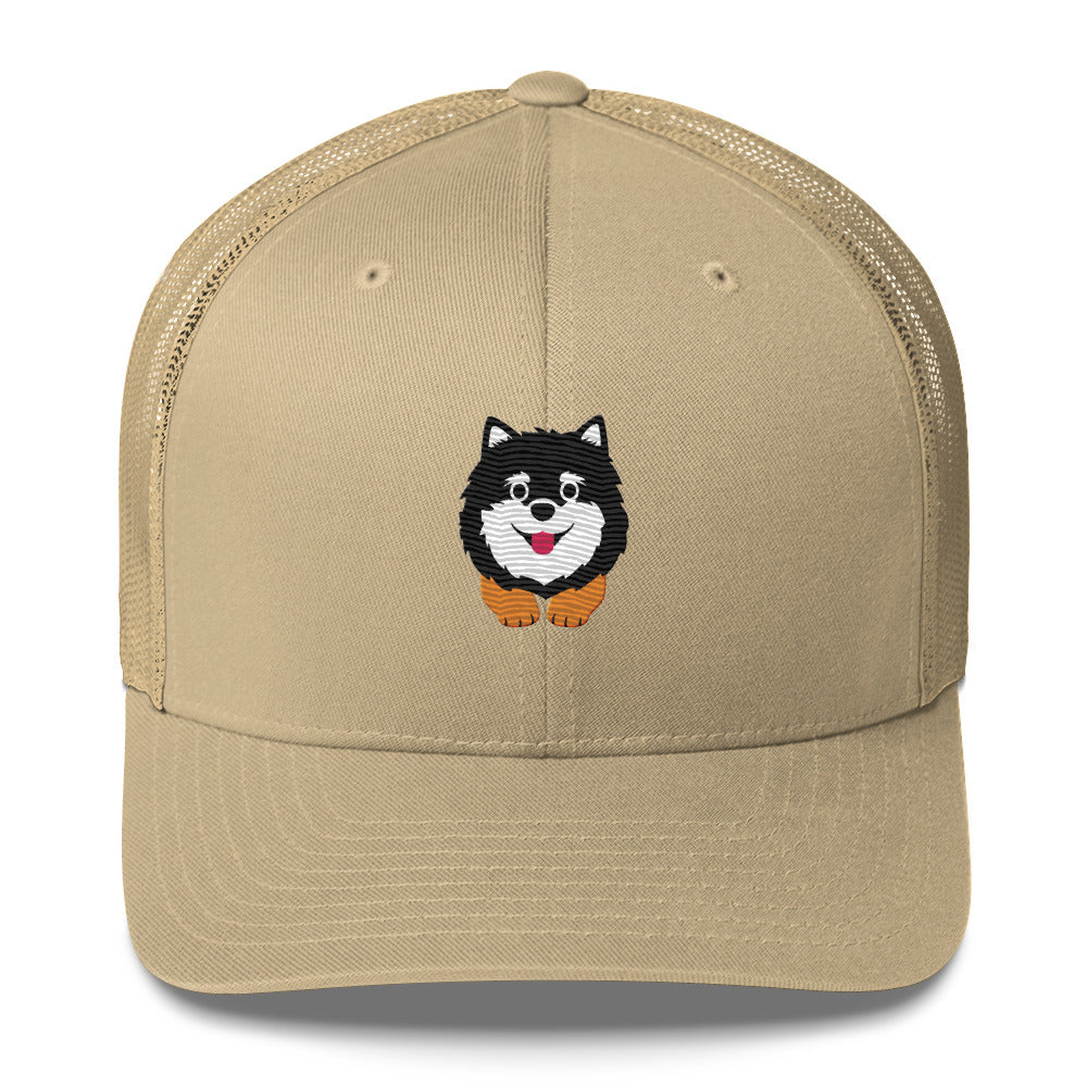 Pomeranian Dark with Brown Legs Trucker Cap