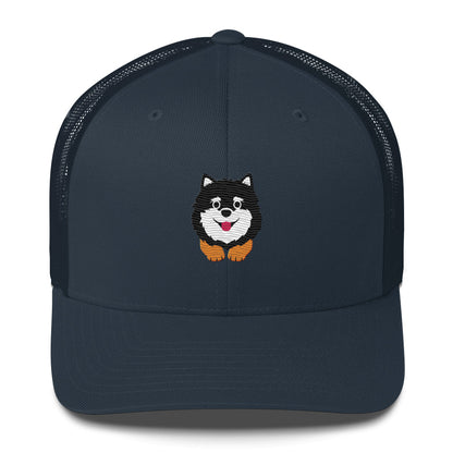 Pomeranian Dark with Brown Legs Trucker Cap