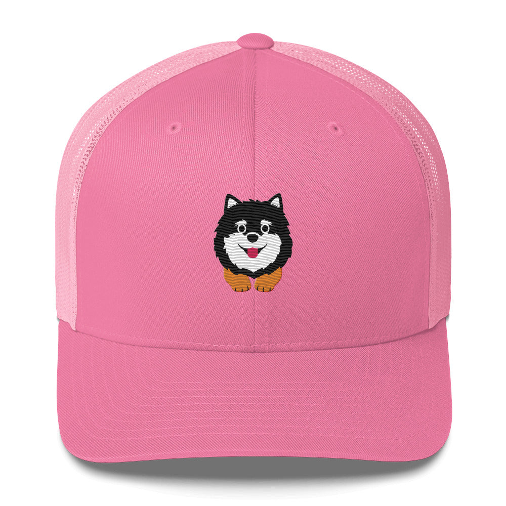 Pomeranian Dark with Brown Legs Trucker Cap