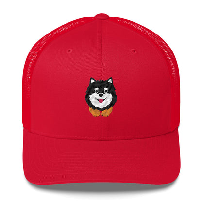 Pomeranian Dark with Brown Legs Trucker Cap