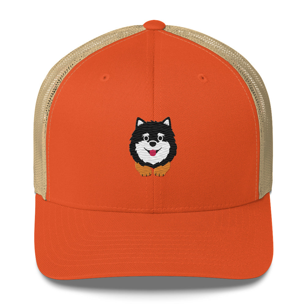 Pomeranian Dark with Brown Legs Trucker Cap