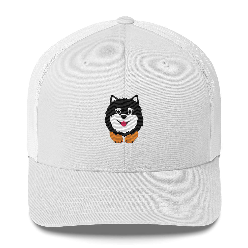 Pomeranian Dark with Brown Legs Trucker Cap