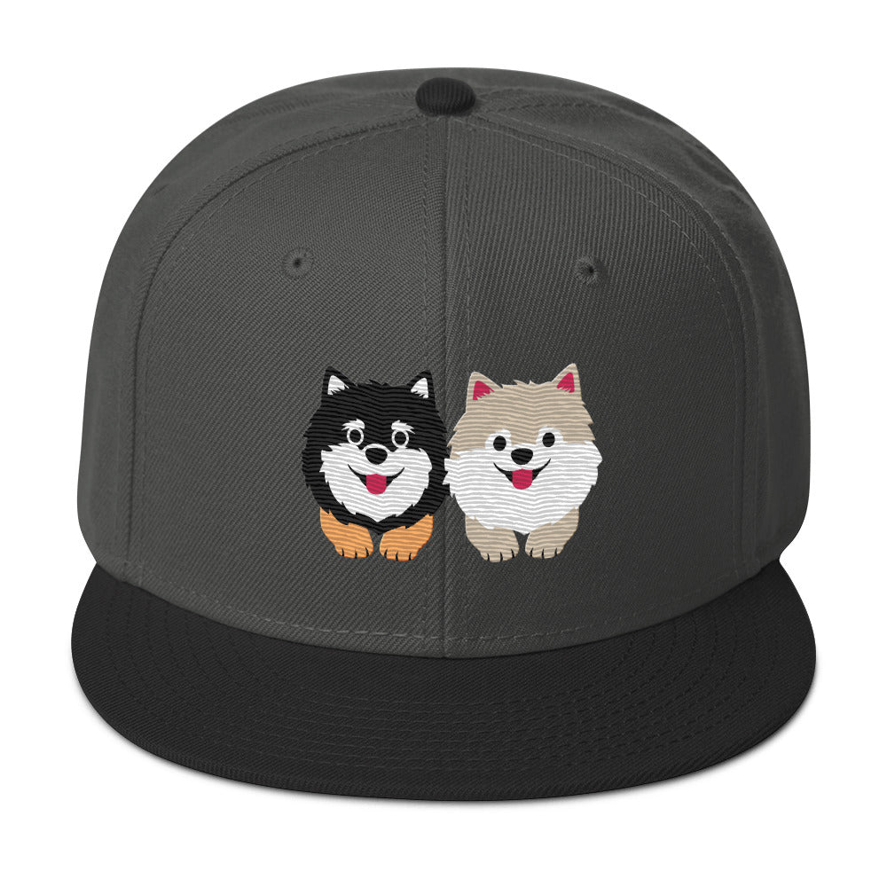 Two Pomeranians Snapback Hat