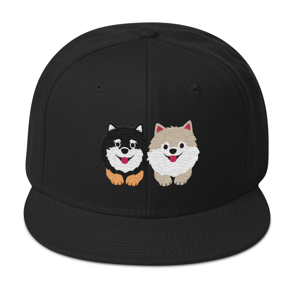 Two Pomeranians Snapback Hat