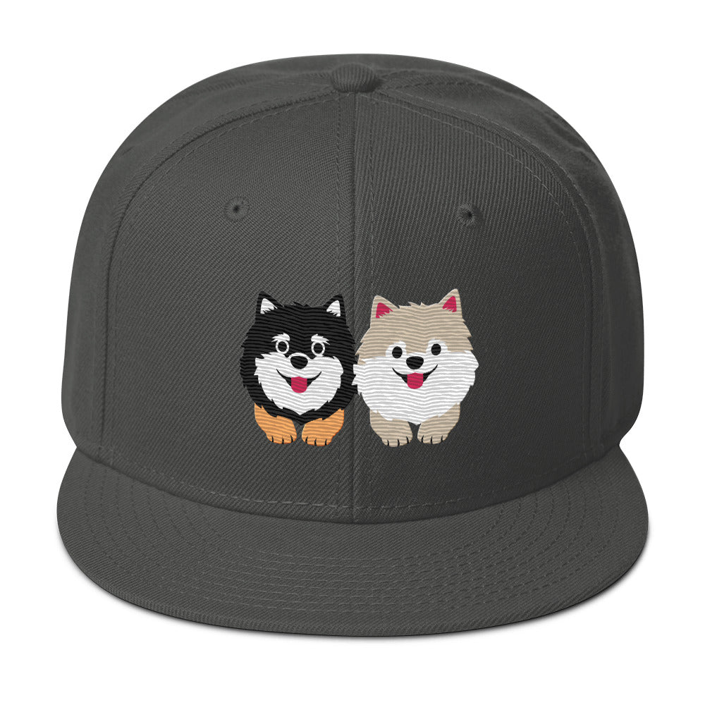 Two Pomeranians Snapback Hat