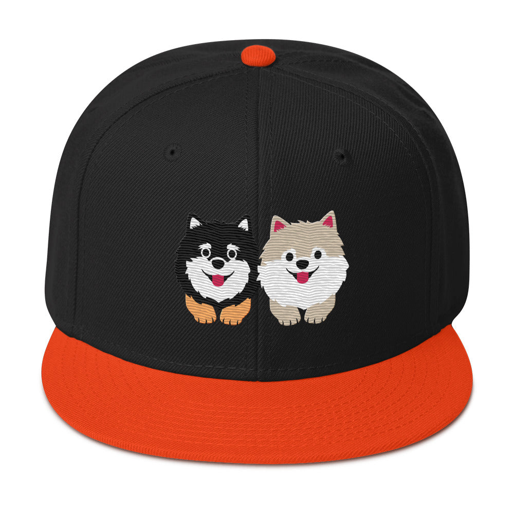 Two Pomeranians Snapback Hat