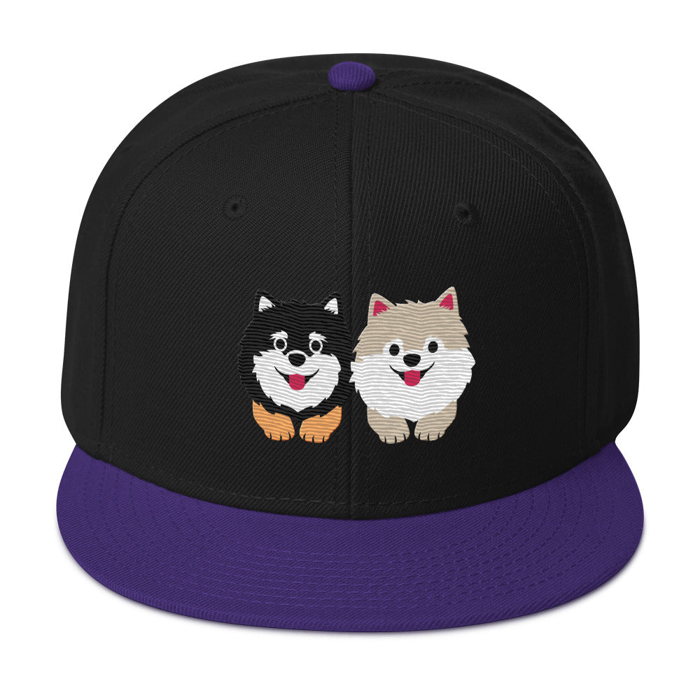 Two Pomeranians Snapback Hat