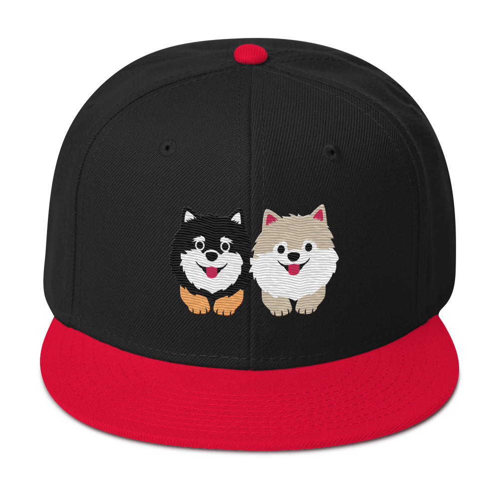 Two Pomeranians Snapback Hat