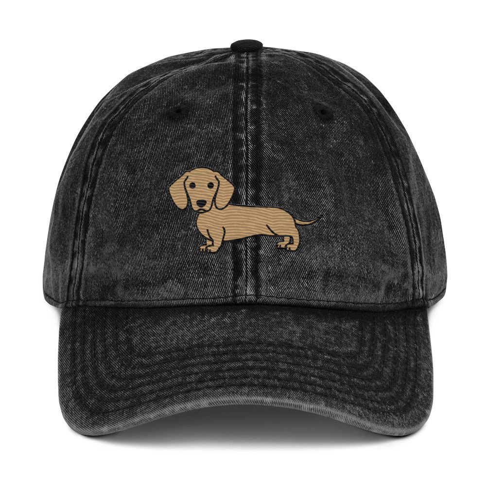 Light Dachshund Vintage Cotton Twill Cap