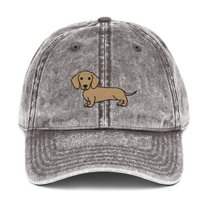 Light Dachshund Vintage Cotton Twill Cap