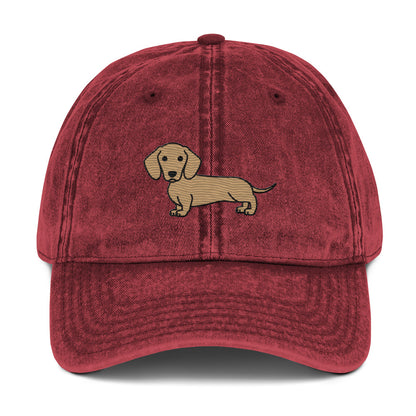 Light Dachshund Vintage Cotton Twill Cap