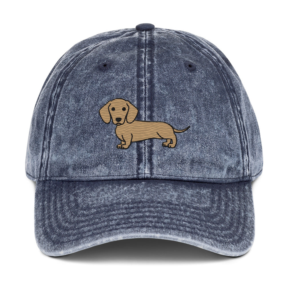 Light Dachshund Vintage Cotton Twill Cap