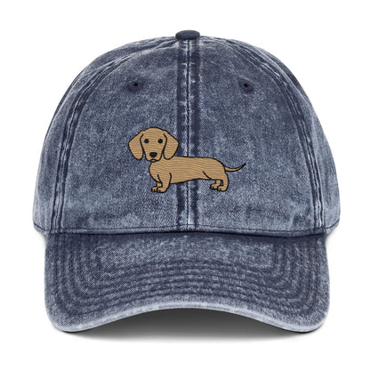 Light Dachshund Vintage Cotton Twill Cap