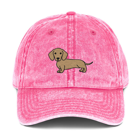 Light Dachshund Vintage Cotton Twill Cap