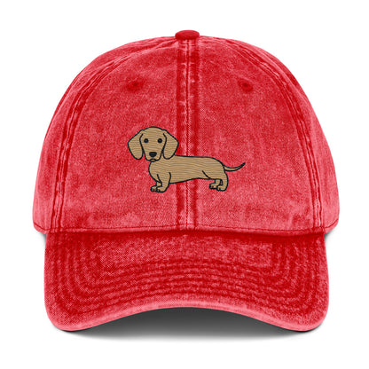 Light Dachshund Vintage Cotton Twill Cap